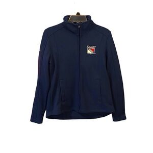 GIII Sports by Carl Banks New York Rangers Blue Full Zip Fleece Lined Jacket